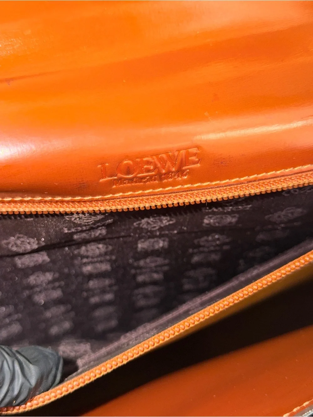 Authentic Loewe Anagram Day Promatico Business Bag Leather Briefcase